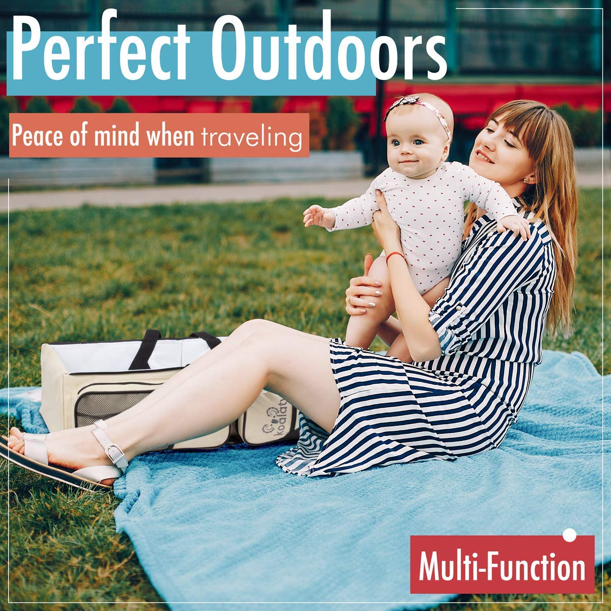 Koalaty 3-in-1 Universal Baby Travel Bag, Portable Bassinet Crib, Changing Station and Diaper Bag for Newborns or Infants. The best baby shower gift for new mom and dad.