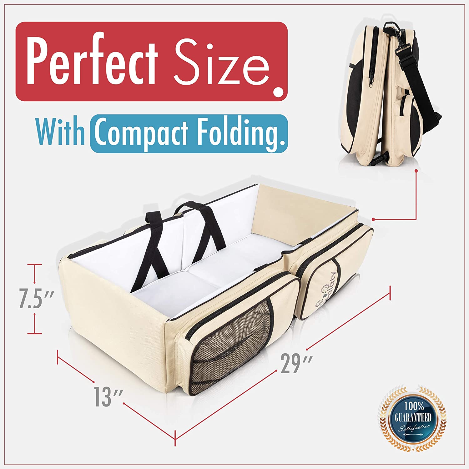 Koalaty 3-in-1 Universal Baby Travel Bag, Portable Bassinet Crib, Changing Station and Diaper Bag for Newborns or Infants. The best baby shower gift for new mom and dad.