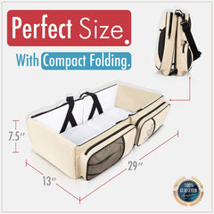 Koalaty 3-in-1 Universal Baby Travel Bag, Portable Bassinet Crib, Changing Station and Diaper Bag for Newborns or Infants. The best baby shower gift for new mom and dad.