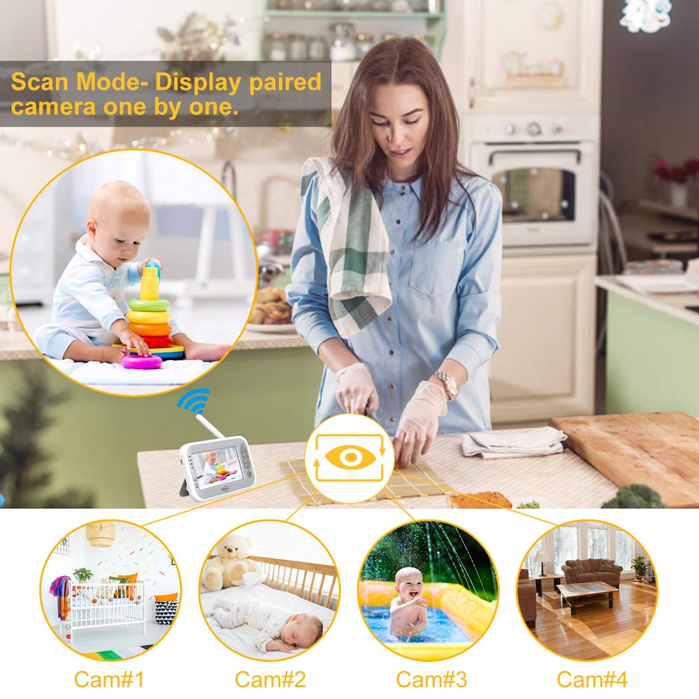 LBtech Video Baby Monitor with Two Cameras and 4.3