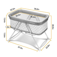 MiClassic All mesh 2in1 Stationary&Rock Bassinet One-Second Fold Travel Crib Portable Newborn Baby (Crystal)