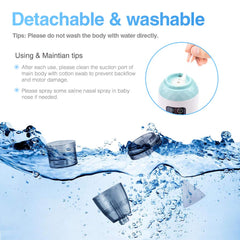 Nasal Aspirator, Queenmew Baby Nose Cleaner Electric & Ear Wax Remover with 3 Suction Levels