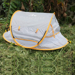 Overcrest Portable Pop Up Baby Beach Tent with UPF 50+ Sun Shade - Protection for Babies from Sunburn and Mosquitos - Lightweight, Compact and Easy Assembly - Includes 2 Pegs and Travel Bag