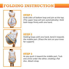 Overcrest Portable Pop Up Baby Beach Tent with UPF 50+ Sun Shade - Protection for Babies from Sunburn and Mosquitos - Lightweight, Compact and Easy Assembly - Includes 2 Pegs and Travel Bag