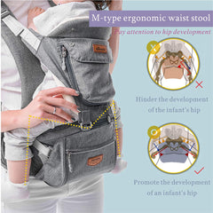 SUNVENO Baby Hipseat Ergonomic Baby Carrier Soft Cotton 3in1 Safety Infant Newborn Hip Seat