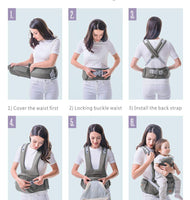 SUNVENO Baby Hipseat Ergonomic Baby Carrier Soft Cotton 3in1 Safety Infant Newborn Hip Seat