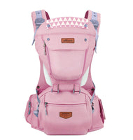 SUNVENO Baby Hipseat Ergonomic Baby Carrier Soft Cotton 3in1 Safety Infant Newborn Hip Seat for Outdoor Travel 6-36 Months (Pink)