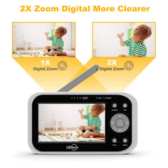 Video Baby Monitor with 2 Digital Cameras,LBtech Wireless Video Monitor,4.3 inches LCD,Automatic Night Vision,Two-WayTalkback,Temperature Detection,Power Saving,Zoom in Lens,Support Multi-Camera