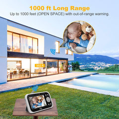 Video Baby Monitor with 2 Digital Cameras,LBtech Wireless Video Monitor,4.3 inches LCD,Automatic Night Vision,Two-WayTalkback,Temperature Detection,Power Saving,Zoom in Lens,Support Multi-Camera