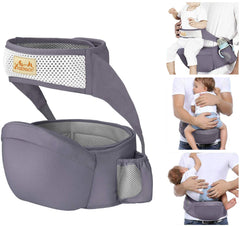 Viedouce Hip Seat Carrier Waist Stool with Safety Belt Protection for Baby Ergonomic Carriers, Dark Gray