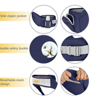 Viedouce Hip Seat Front Baby Carrier with Safety Belt Lightweight Ergonomic Waist Stool, Navy