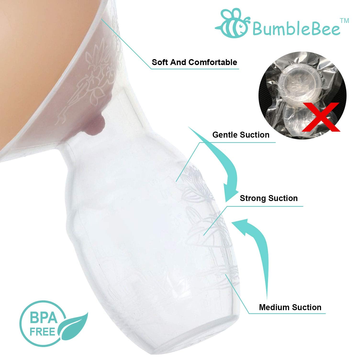 Bumblebee Manual Breast Pump with Breastfeeding Milk Saver Stopper