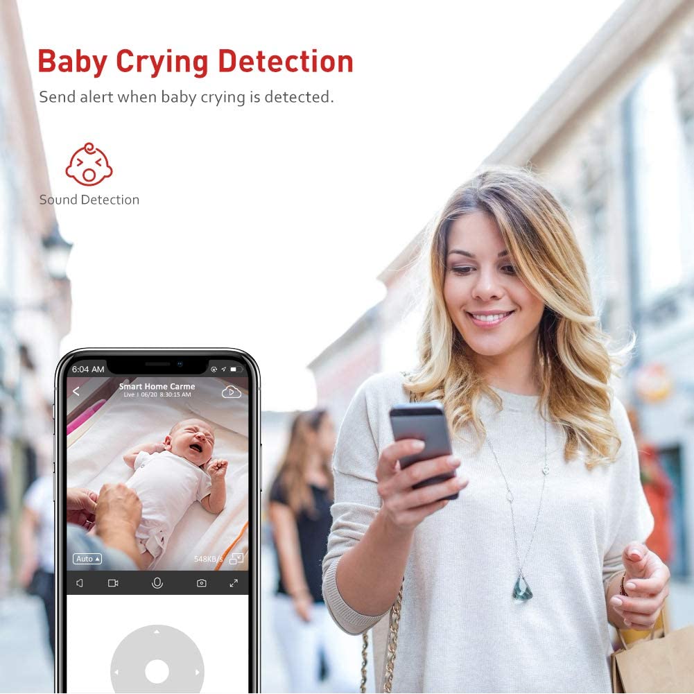 Victure 1080P FHD Baby Monitor with Smart Motion Tracking Sound Detection 2.4G WiFi Home Security Camera