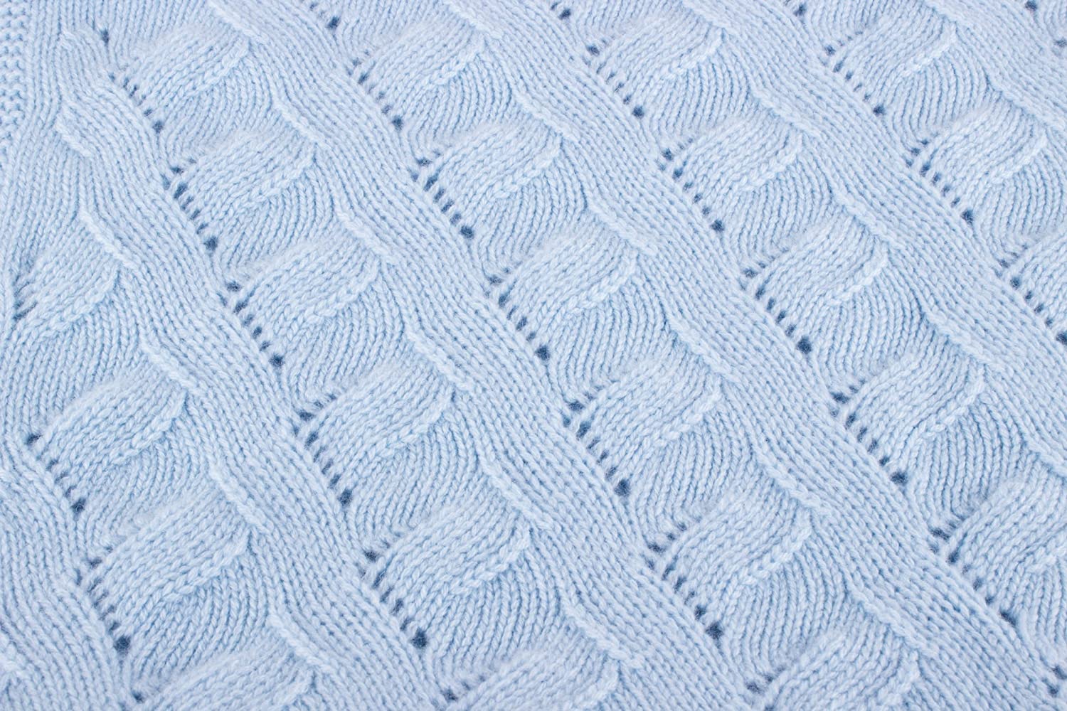Boys Luxury 100% Cashmere Baby Blanket - 'Baby Blue' - Hand Made in Scotland by Love Cashmere