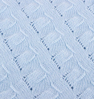 Boys Luxury 100% Cashmere Baby Blanket - 'Baby Blue' - Hand Made in Scotland by Love Cashmere
