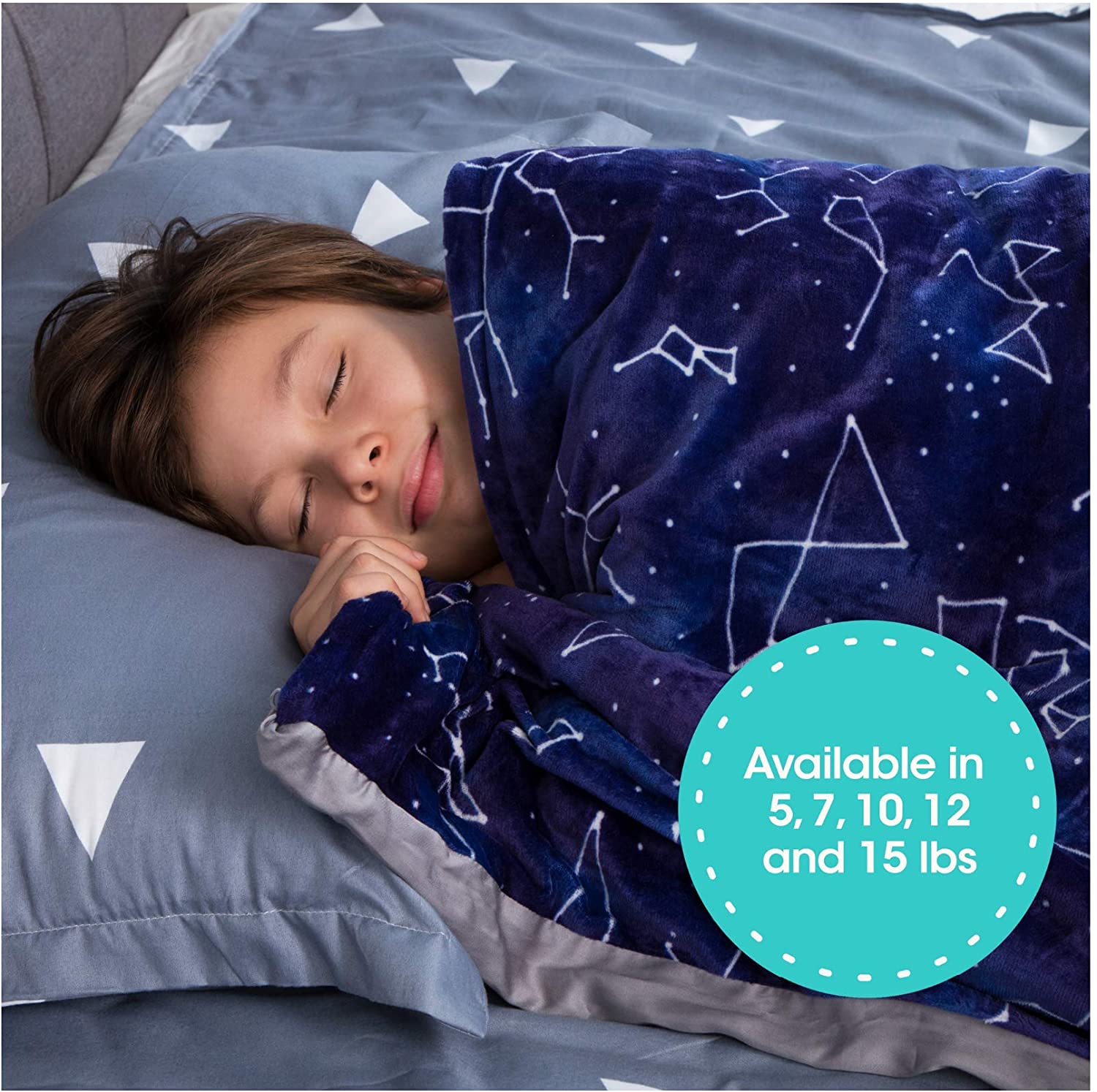 Florensi Weighted Blanket for Kids with Removable Bamboo Duvet Cover (7 Lbs & 41
