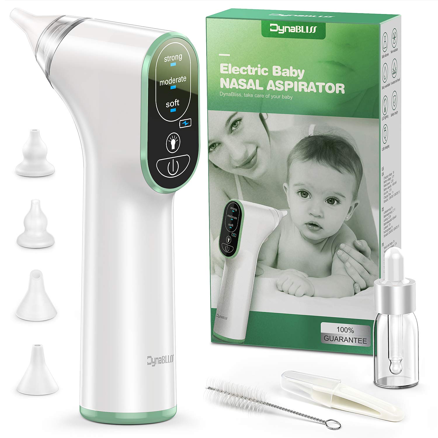 Baby Nasal Aspirator Electric, DynaBliss Baby Nose Sucker with 4