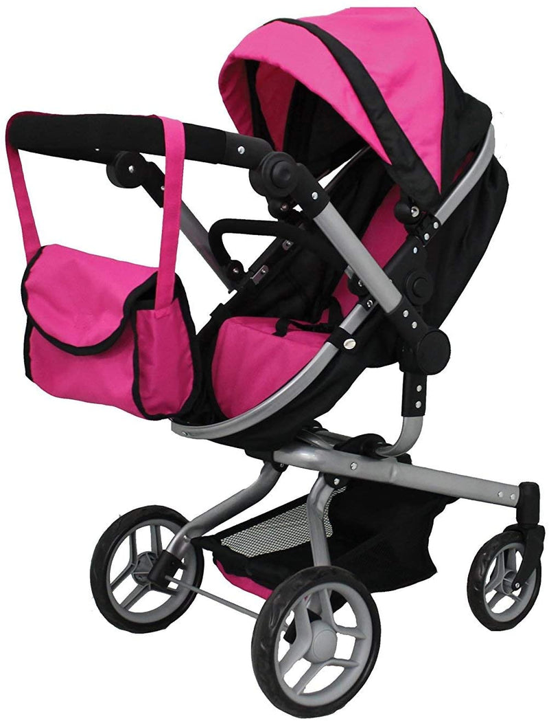 18 inch double doll stroller Mommy & me 2 in 1 Deluxe Doll Stroller Extra Tall 32'' HIGH 9695 – Pete's Baby Essentials
