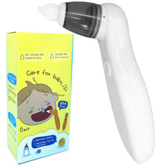 White Electric USB Rechargeable Baby Nasal Aspirator Nose Cleaner and Snot Sucker