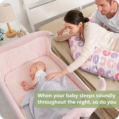 Unilove Hug Me Plus 3-in-1 Baby Bassinet, Adjustable Bedside Co Sleeper, Portable Travel Cosleeping Bed, Newborn Side Crib, Basinette, with 1.2