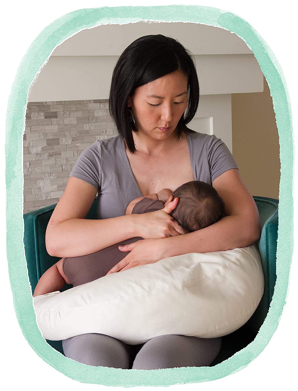 The Nesting Pillow - Organic Nursing Pillow with Washable Slip Cover