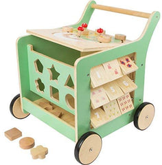 Small Foot Wooden Toys Premium Pastel Wooden Baby Walker and playcenter Move it
