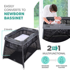 2 in 1 Travel Crib & Bassinet – Lightweight, Pack Play-Yard for Infants & Toddlers