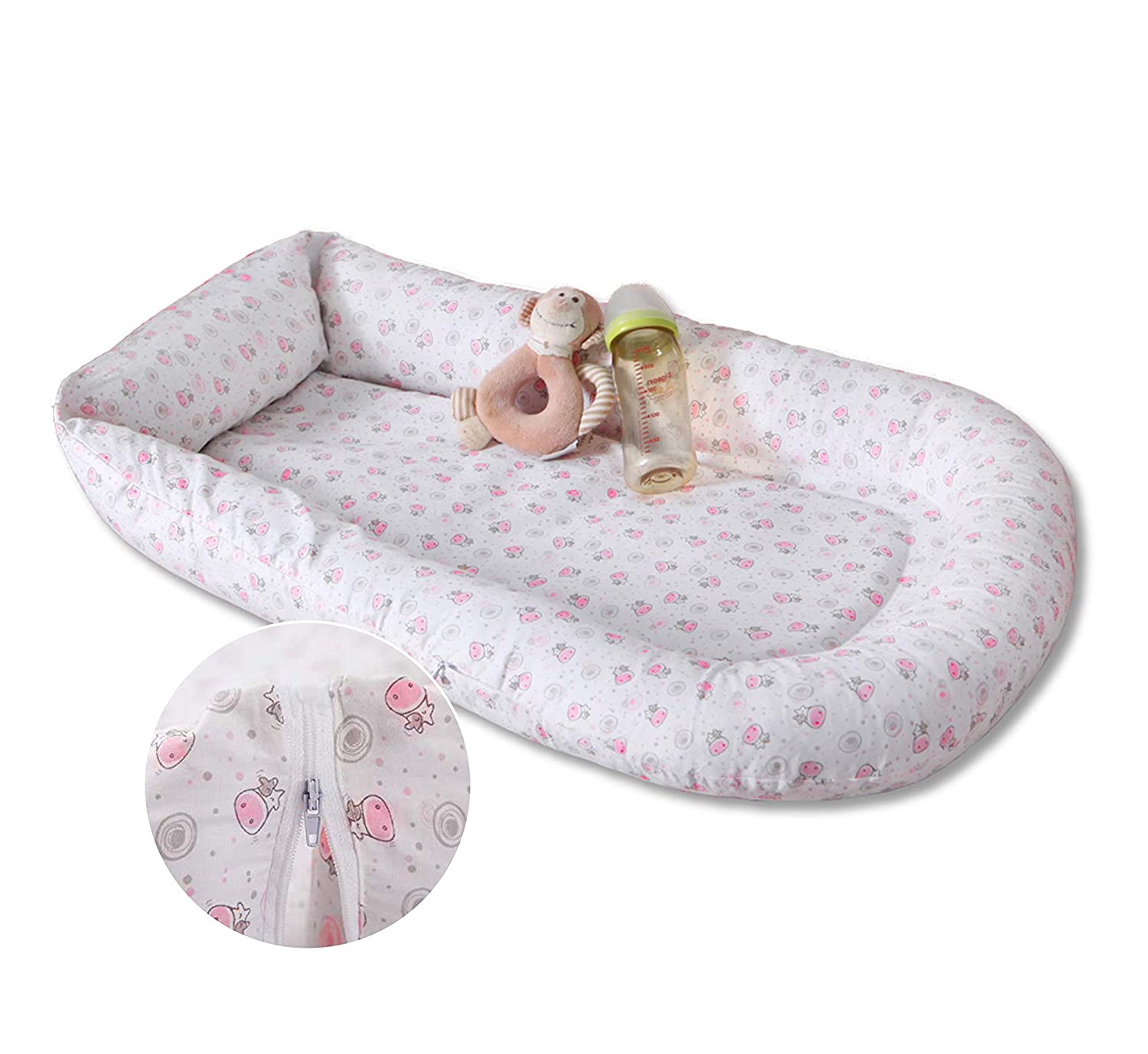 ZonLi Baby Lounger for Newborn, Baby Nest Cover for 0-12 Month, Portable  Nest Sleeper Cover for Infant with 100% Cotton Muslin Cover - Breathable