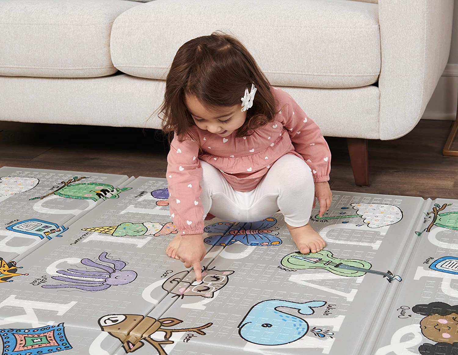 Regalo Sensory & Learning My Play Mat, Foldable & Reversable, Waterproof, Bonus Kit, Includes Travel Case with Carry Strap, Grey, Extra Large