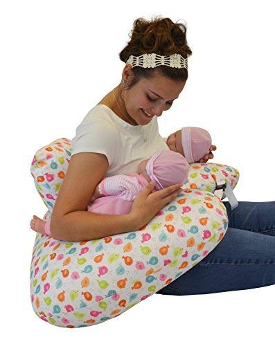 The TWIN Z PILLOW - Waterproof Birdies Pillow - The only 6 in 1 Twin Pillow Breastfeeding, Bottlefeeding, Tummy Time & Support!