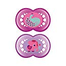MAM Pacifiers, Baby Pacifier 6+ Months, Best Pacifier for Breastfed Babies, ‘Crystal' Design Collection, Girl, 2-Count