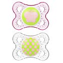 MAM Pacifiers, Baby Pacifier 0-6 Months, Best Pacifier for Breastfed Babies, ‘Clear’ Design Collection, Girl, 2-Count