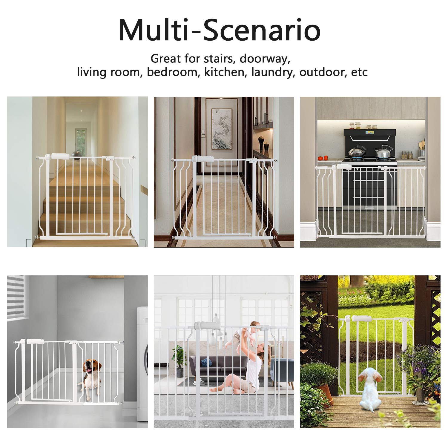 Fairy Baby Extra Wide Baby Gates 67-71.5 Inch, Auto Close Child Safety Gates for Stairs Banister Doorways Hallway,Indoor Safety Child Gates for Kids or Pets