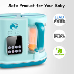 Whale's Love Baby Food Maker 5 in 1 Baby Food Processor Blender Grinder Steamer Warmer