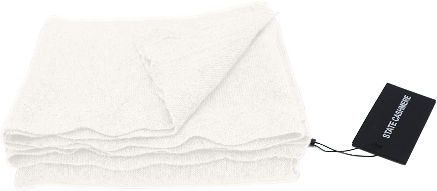 State Cashmere Luxe Stroller Baby Blanket 100% Pure Cashmere Travel Wrap Lightweight and Warm • 40 x 30 inches (Ivory)