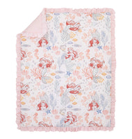 Disney The Little Mermaid Ariel Pink, Coral, Teal & White 6Piece Nursery Crib Bedding Set