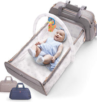 4-in-1 Convertible Baby Diaper Bag - Get Organized with Multi-Purpose Travel Baby Bag - Includes Bassinet & Changing Pad