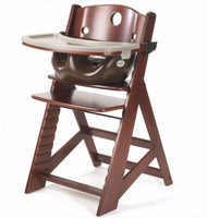 Keekaroo Height Right Highchair with Insert & Tray - Chocolate - Mahogany Base, ONE Size