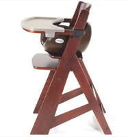 Keekaroo Height Right Highchair with Insert & Tray - Chocolate - Mahogany Base, ONE Size