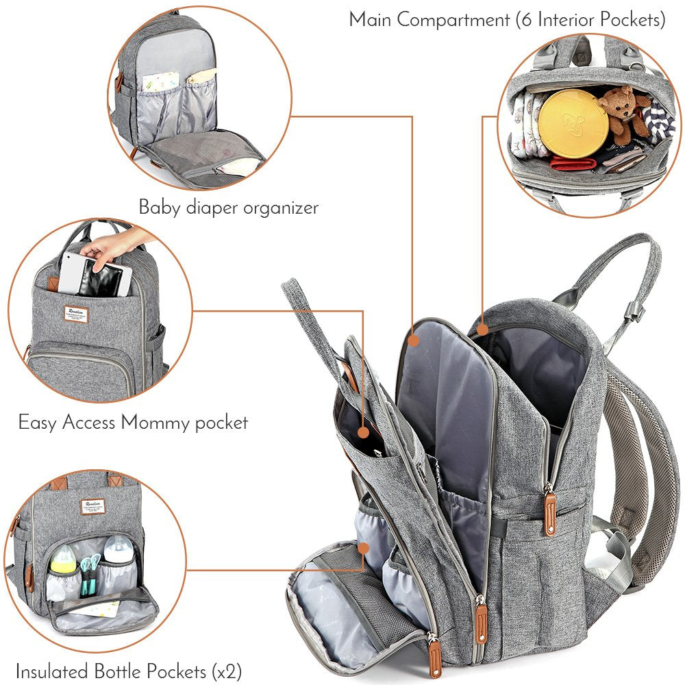 Diaper Bag Backpack, Baby Bag Diaper Bag with Changing Station Baby Girl  Boy Waterproof Diaper Bag for Travel Baby Shower Gifts