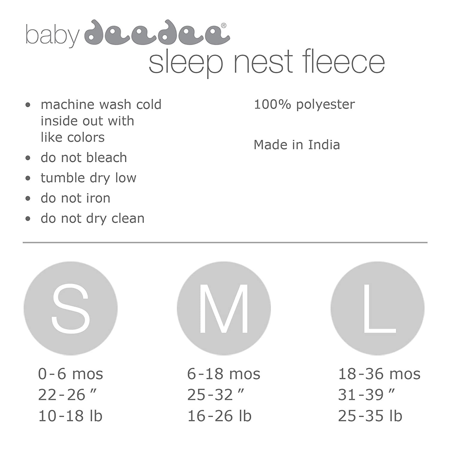 Sleep nest Fleece Baby Sleeping Bag, Mocha Heather, Small (0-6 Months)