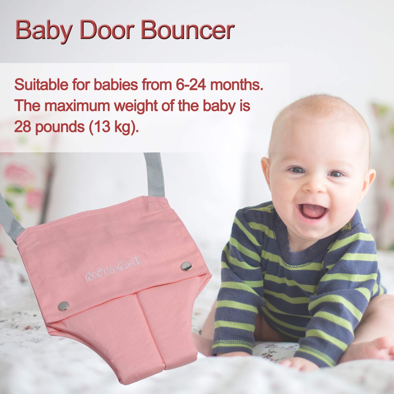 Baby Door Swing Jumper with Door Clamp Adjustable Strap, Baby Door Jumpers