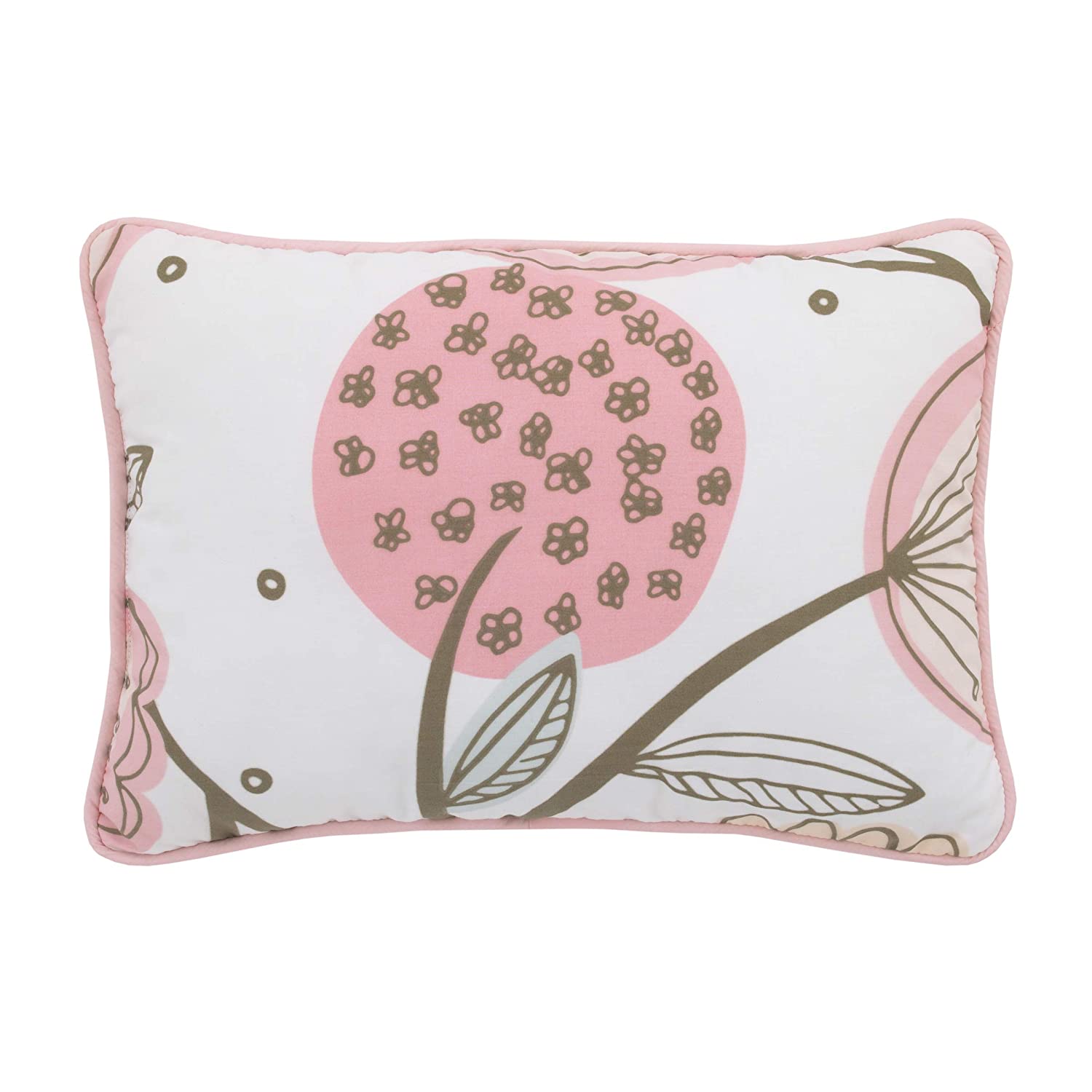 NoJo Beautiful Floral - Pink, Grey, White 10 Piece Crib Nursery Bedding Set
