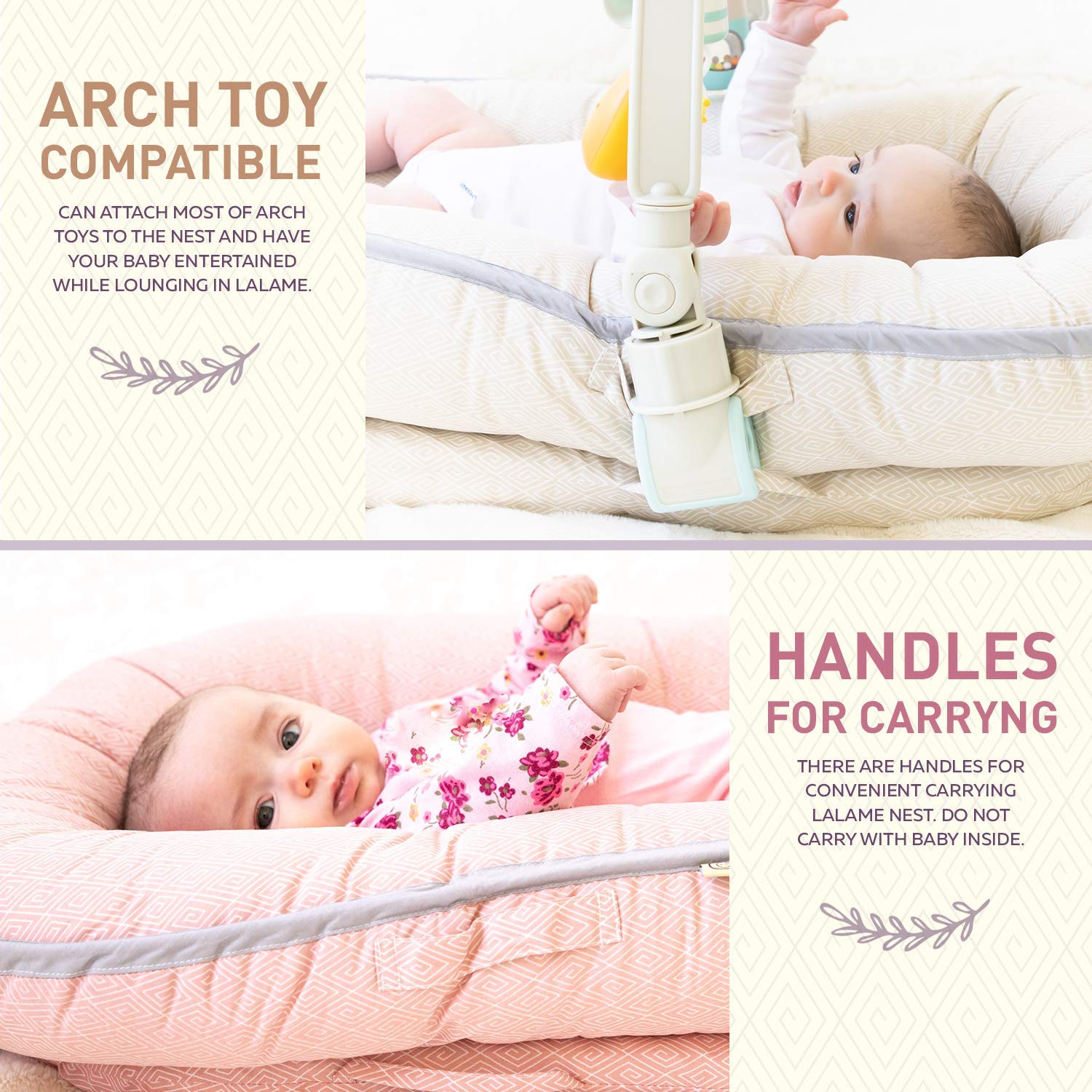 Organic Newborn Lounger | Water-Resistant Baby Nest | for Infants & Toddlers 0-12 Month | for Girls and Boys