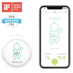 (2020 New Model) Sense-U Baby Monitor with Breathing Rollover Movement Body Temperature Sensors: Track Your Baby's Breathing, Rollover