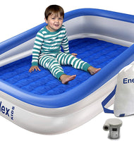 EnerPlex Kids Inflatable Toddler Travel Bed with High Speed Pump, Portable Air Mattress for Kids