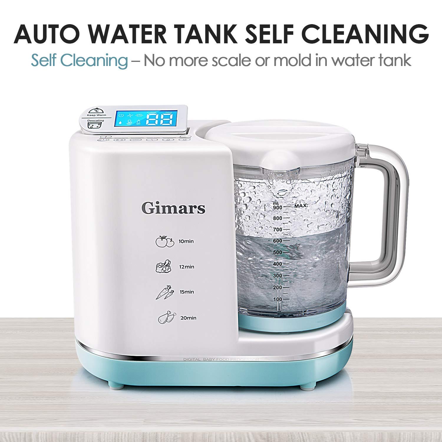 Gimars Upgrade 700W Auto Cleaning Fast Puree Steaming Baby Food Maker Processor