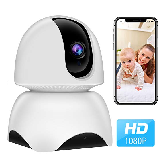 WiFi Camera, 1080P Wireless IP Home Security Surveillance Camera for Pet/Nanny/Elder/Baby Monitor with Pan/Tilt/Zoom, Two Way Audio, Night Vision and Motion Detection
