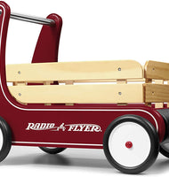 Radio Flyer Classic Walker Wagon, Sit to Stand Toddler Toy, Wood Walker