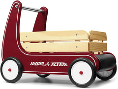 Radio Flyer Classic Walker Wagon, Sit to Stand Toddler Toy, Wood Walker